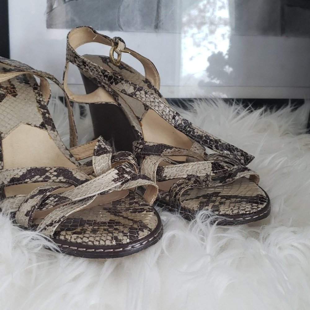 Michael Kors Sandals purchased in New York.  Snakeskin leather detailing. - Picture 2 of 3
